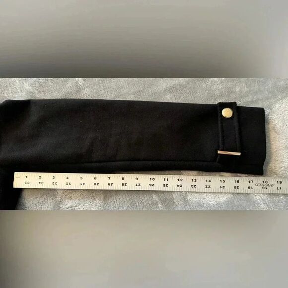 Black Rivet Pea Coat with belt | Size Medium | Black - Picture 5 of 14